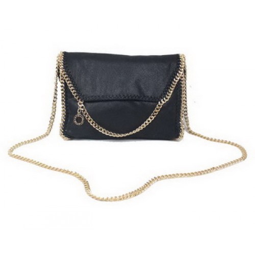 Stella McCartney Falabella schwarze PVC-Umhängetasche 875 Gold