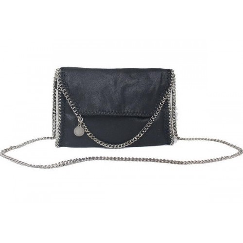 Stella McCartney Falabella schwarze PVC-Umhängetasche 875 Silber