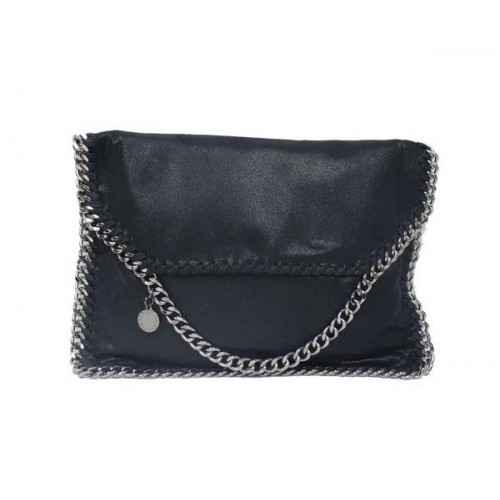 Stella McCartney Falabella schwarze PVC-Umhängetasche 876 Silber