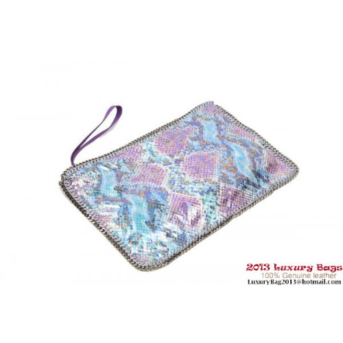 Stella McCartney Falabella Fold Over Clutch 832 Blaue Schlange