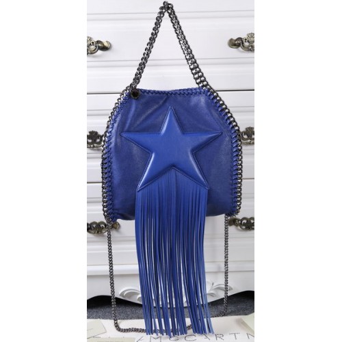 Stella McCartney Falabella Fransen Stern Mini Tragetasche SM8865 Königsblau