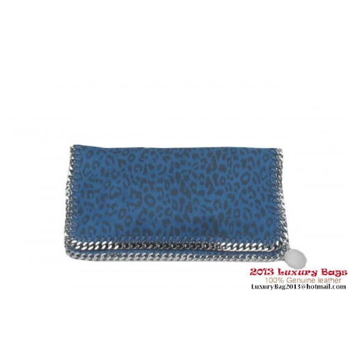 Stella McCartney Falabella Leopard PVC Fold Over Clutch 812S Blau