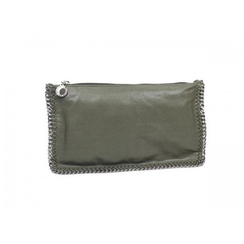 Stella McCartney Falabella PVC Fold Over Clutch 865 Dunkelgrün
