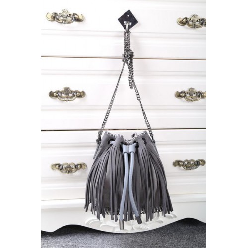 Stella McCartney Falabella Bucket Bag mit Sonnenfransen SMC012 Grau