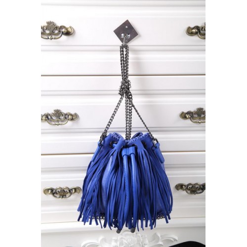 Stella McCartney Falabella Bucket Bag mit Sonnenfransen SMC012 Royal