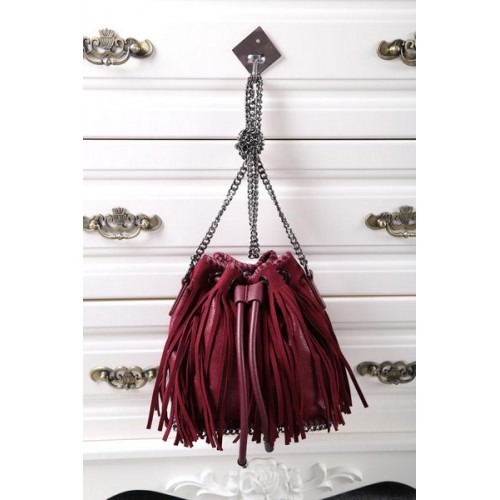 Stella McCartney Falabella Sun Fringed Bucket Bag SMC012 Wein