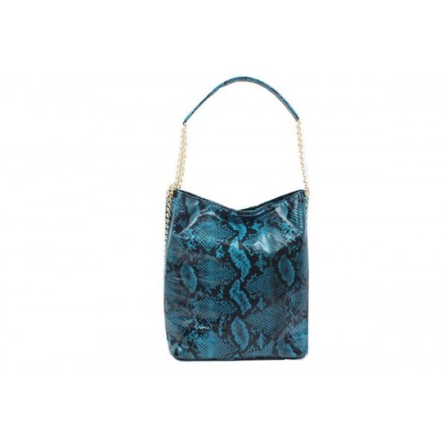 Stella McCartney Hobo Bag aus Schlangenleder 836 Blau