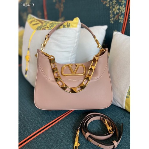 VALENTINO GARAVANI Tasche Loco aus Kalbsleder V2028 Rosa