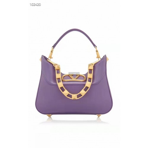 VALENTINO GARAVANI Crazy Kalbsledertasche V2028 Lila