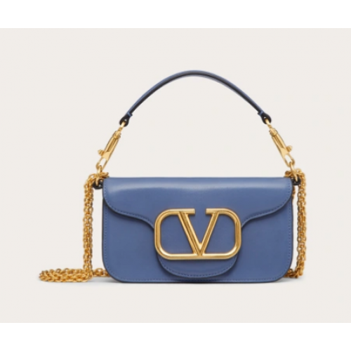 VALENTINO CRAZY MINI CRAZY Schultertasche aus Kalbsleder 1W2B0K blau