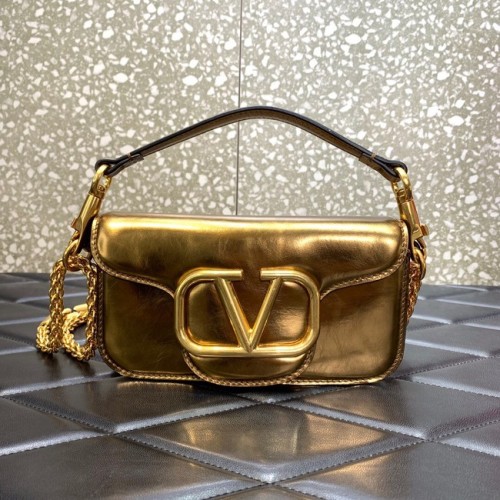 VALENTINO CRAZY MINI CRAZY Schultertasche aus Kalbsleder 1W2B0K gold
