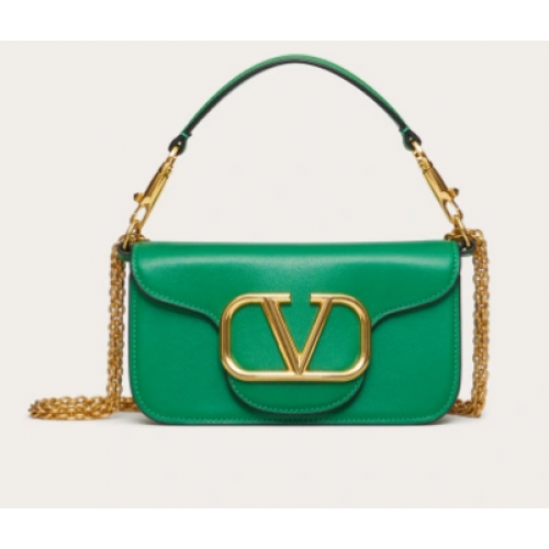 VALENTINO GARAVANI MINI CRAZY Schultertasche aus Kalbsleder 1W2B0K grün