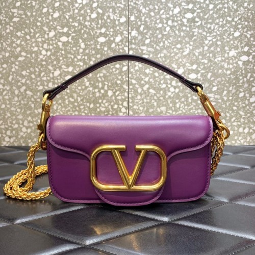VALENTINO CRAZY MINI CRAZY Schultertasche aus Kalbsleder 1W2B0K lila
