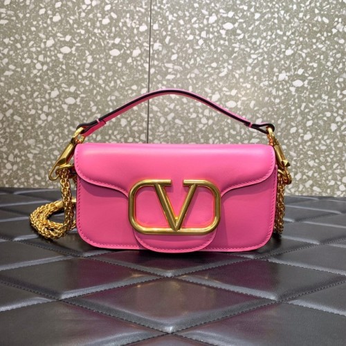VALENTINO CRAZY MINI CRAZY Schultertasche aus Kalbsleder 1W2B0K rosa