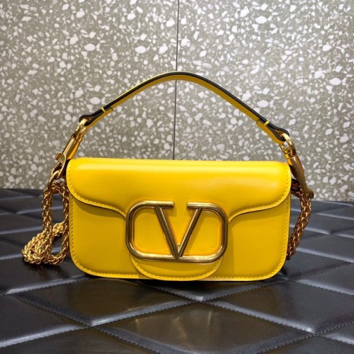 VALENTINO CRAZY MINI CRAZY Schultertasche aus Kalbsleder 1W2B0K gelb