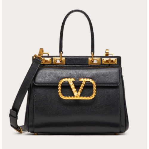 VALENTINO GARAVANI Rockstud Alcove Mittelnarbiges Kalbsleder 2B0J41 schwarz