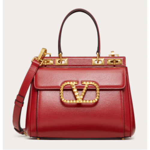 VALENTINO GARAVANI Rockstud Alcove Mittelnarbiges Kalbsleder 2B0J41 rot