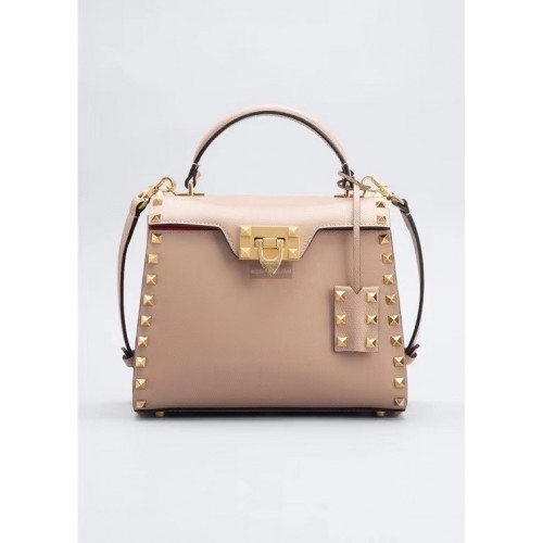 VALENTINO GARAVANI Handtasche Rockstud Alcove Small aus genarbtem Kalbsleder 2B0J71 rosa