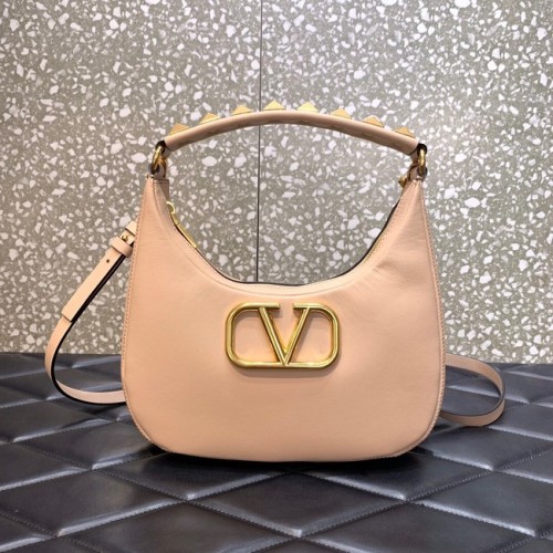 VALENTINO GARAVANI STUD SIGN Hobo Bag aus Kalbsleder 1W2B0K69 rosa