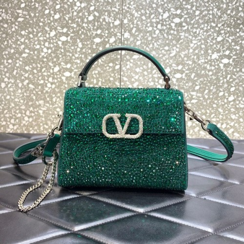 VALENTINO GARAVANI VSLING Shiny Diamond Mini-Tragetasche XW2B0G9 grün