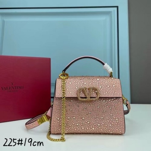 VALENTINO GARAVANI VSLING Glänzende Diamant-Mini-Tragetasche XW2B1G9 Rosa- und goldfarbenes Metall