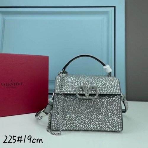 VALENTINO GARAVANI VSLING Glänzende Diamant-Mini-Tragetasche XW2B1G9 Silber&silberfarbenes Metall