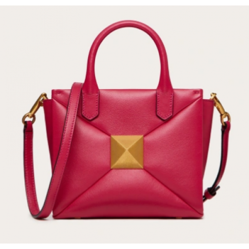 VALENTINO GARAVANI kleine Tragetasche aus Schafsleder mit Nieten XW0B0K59 Fuchsie