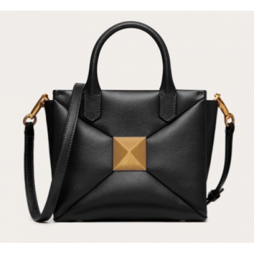 VALENTINO GARAVANI kleine Tragetasche aus Schafsleder mit Nieten XW0B0K59 schwarz