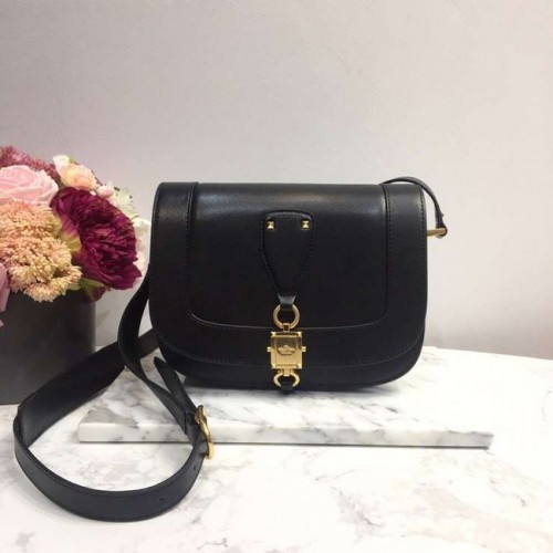 VALENTINO Original Ledertasche A0705 Schwarz