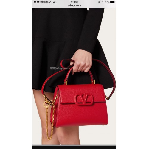 VALENTINO Origianl Leder Tote Bag V0025 rot