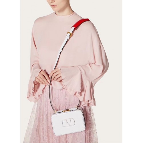 VALENTINO Origianl-Leder-Umhängetasche V0020 weiß