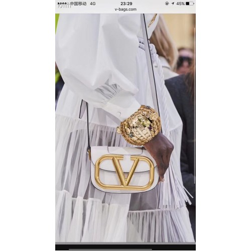 VALENTINO Origianl-Leder-Umhängetasche V0032 weiß