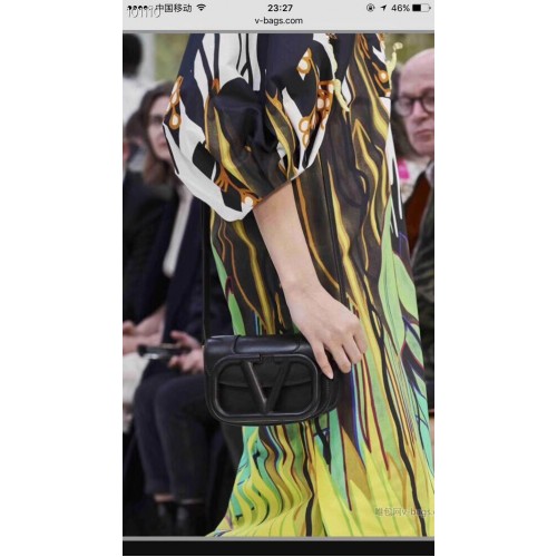 VALENTINO Origianl-Leder-Umhängetasche V0032A schwarz