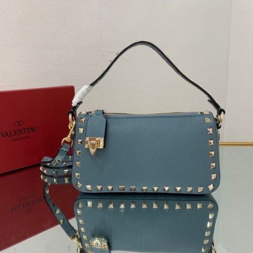 VALENTINO Origianl-Leder-Umhängetasche V4700 blau
