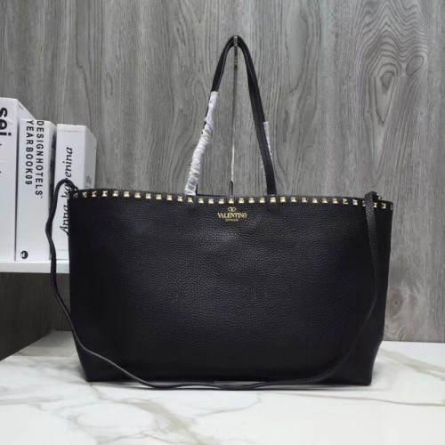 VALENTINO Shopper Rockstud aus genarbtem Leder 93316 schwarz