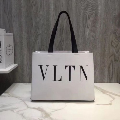 VALENTINO Shopper Rockstud aus genarbtem Leder V2052 Weiß