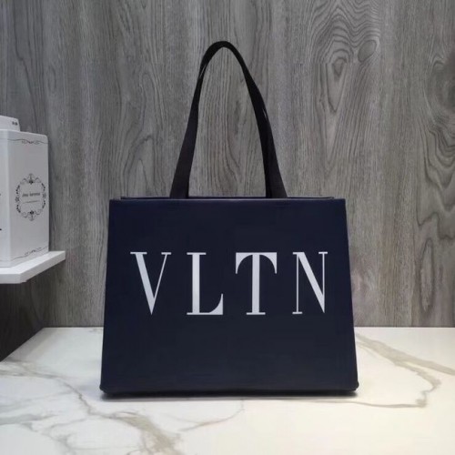 VALENTINO Shopper Rockstud aus genarbtem Leder V2052 dunkelblau