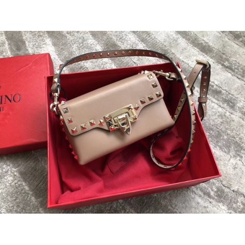 VALENTINO Umhängetasche Rockstud aus Leder 04235 apricot