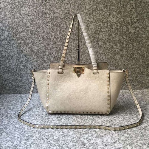 VALENTINO Rockstud Medium Tote 0972 weiß