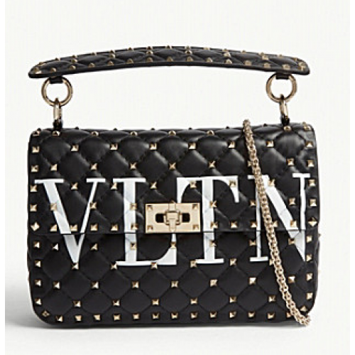 VALENTINO Schultertasche Rockstud Spike Medium 2601 schwarz