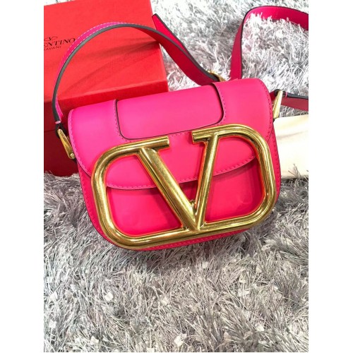 VALENTINO Supervee Original Leder Umhängetasche NL076 Rosa
