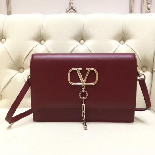 VALENTINO VLOCK Origianl-Leder-Umhängetasche 0909 Burgund