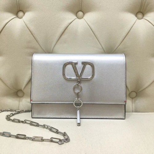 VALENTINO VLOCK Origianl-Leder-Umhängetasche 0910 Silber