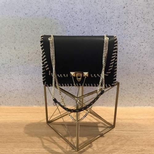 VALENTINO Ledertasche Schwarz 2046 Goldkette