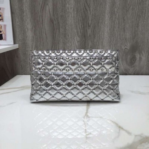 VALENTINO Lederclutch 0125 Silber