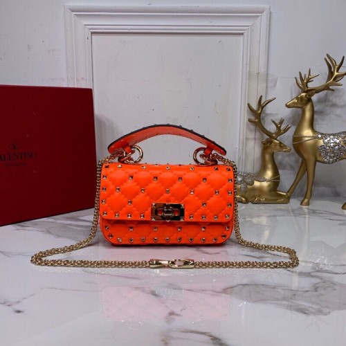 Valentino Garavani Rockstud Spike Original Ledertasche V0124 Orange