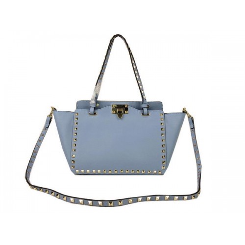 Valentino Garavani Mini Tragetasche Rockstud Original Leder VG1916 Himmelblau