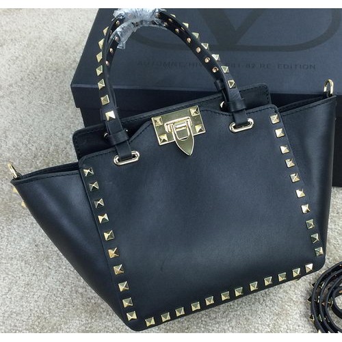 Valentino Garavani Rockstud Mini Tragetasche Original Leder VG1918 Schwarz