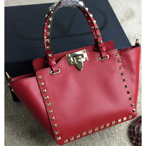 Valentino Garavani Rockstud Mini Tragetasche Original Leder VG1918 Burgund