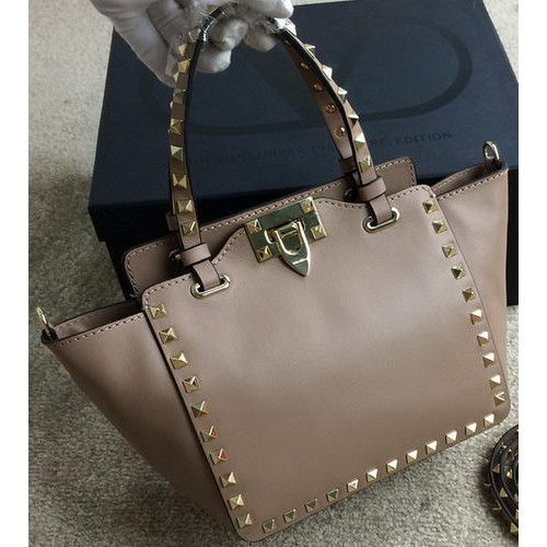 Valentino Garavani Mini Tragetasche Rockstud Original Leder VG1918 Grau